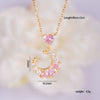 Women's Light Luxury Style Heart Shape Copper Necklace With Mixed Gemstone Setting And Electroplating O Chain