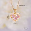 Women's Light Luxury Style Heart Shape Copper Necklace With Mixed Gemstone Setting And Electroplating O Chain