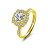 Women's Light Luxury Style Moissanite Ring S925 Sterling Silver Geometric Micropaved