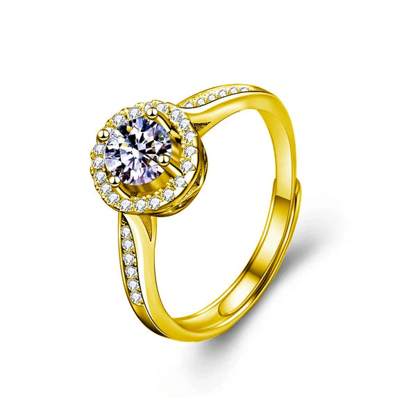 Women's Light Luxury Style Moissanite Ring S925 Sterling Silver Geometric Micropaved