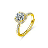 Women's Light Luxury Style Moissanite Ring S925 Sterling Silver Geometric Micropaved