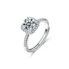Women's Light Luxury Style Moissanite Ring S925 Sterling Silver Geometric Micropaved