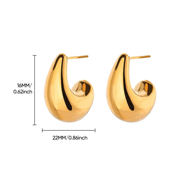 Women's Light Luxury Style Stainless Steel Geometric Drop Shape Electroplated Earrings