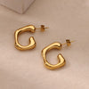 Women's Light Luxury Style Stainless Steel Geometric Drop Shape Electroplated Earrings