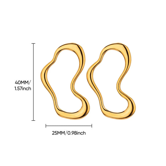 Women's Light Luxury Style Stainless Steel Geometric Drop Shape Electroplated Earrings