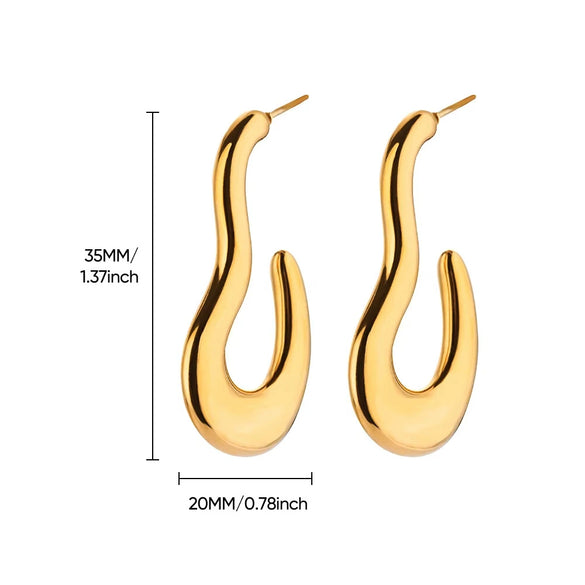 Women's Light Luxury Style Stainless Steel Geometric Drop Shape Electroplated Earrings