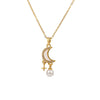 Women's Light Luxury Titanium Steel And Copper Moon Star Pendant Tassel Clavicle Necklace With Geometric Pattern And Cross Chain