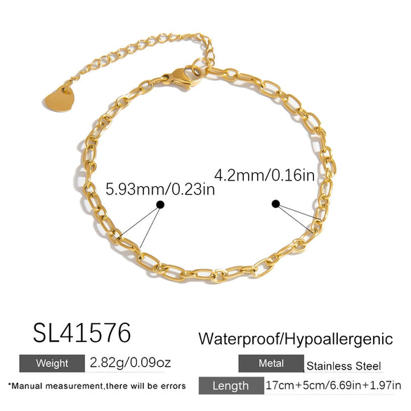 Women's Light Luxury Titanium Steel Bracelet With Geometric Pattern Electroplated 18K True Gold Chain Accessories