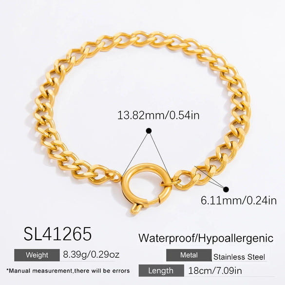 Women's Light Luxury Titanium Steel Bracelet With Geometric Pattern Electroplated 18K True Gold Chain Accessories