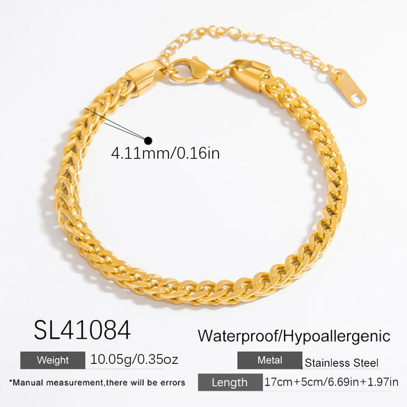 Women's Light Luxury Titanium Steel Bracelet With Geometric Pattern Electroplated 18K True Gold Chain Accessories