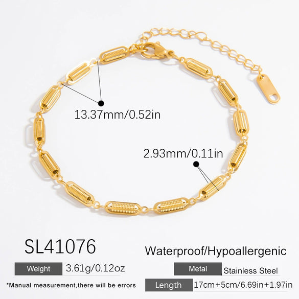 Women's Light Luxury Titanium Steel Bracelet With Geometric Pattern Electroplated 18K True Gold Chain Accessories