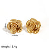 Women's Light Luxury Titanium Steel Flower Pearl Earrings