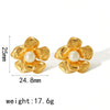 Women's Light Luxury Titanium Steel Flower Pearl Earrings