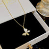 Women's Light Luxury Titanium Steel Necklace With Geometric Pattern And Inlaid Zircon Pendant On Cross Chain