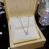 Women's Light Luxury Titanium Steel Necklace With Geometric Pattern And Inlaid Zircon Pendant On Cross Chain