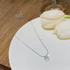 Women's Light Luxury Titanium Steel Necklace With Geometric Pattern And Inlaid Zircon Pendant On Cross Chain