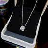 Women's Light Luxury Titanium Steel Necklace With Geometric Pattern And Inlaid Zircon Pendant On Cross Chain