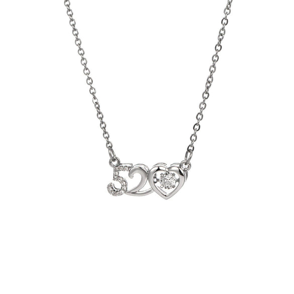 Women's Light Luxury Titanium Steel Pendant Necklace Set With Diamonds And Featuring Letters Numbers Text