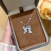 Women's Light Luxury Titanium Steel Water Wave Chain Necklace With Copper Inlaid Zircon Pendant