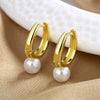 Women's Light Luxury Ushaped Copper Earrings Set With Pearls