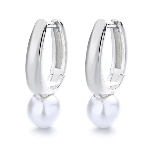 Women's Light Luxury Ushaped Copper Earrings Set With Pearls