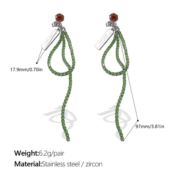 Women's Light Luxury Versatile Earrings Titanium Steel Zircon Electroplating