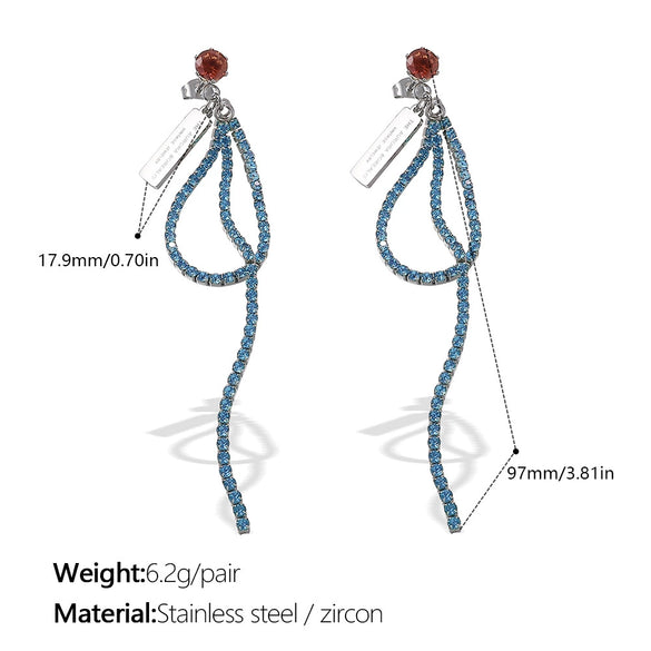 Women's Light Luxury Versatile Earrings Titanium Steel Zircon Electroplating