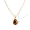 Women's Light Luxury Vintage Necklace 316L Stainless Steel Electroplating With Letters Numbers Text Pearl Chain