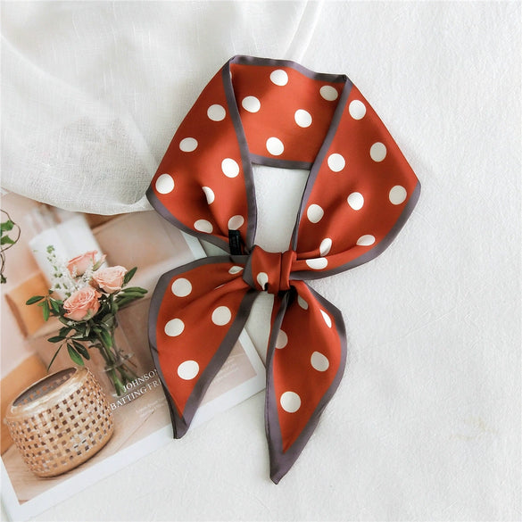 Women's Lightweight Polyester Long Ribbon Scarf Decorative Bag Scarf For Spring And Autumn