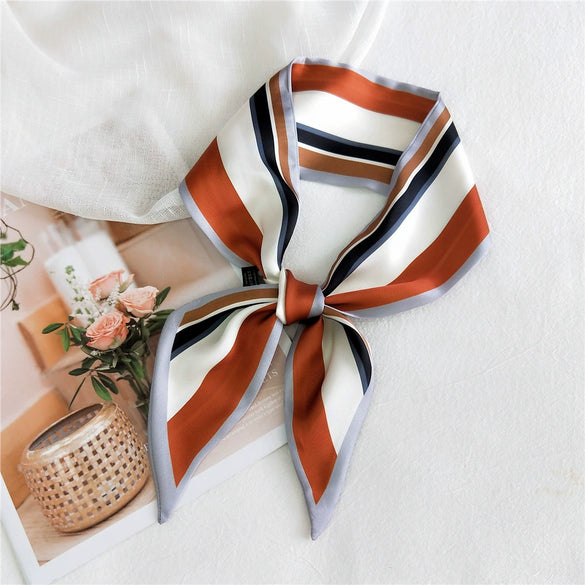 Women's Lightweight Polyester Long Ribbon Scarf Decorative Bag Scarf For Spring And Autumn