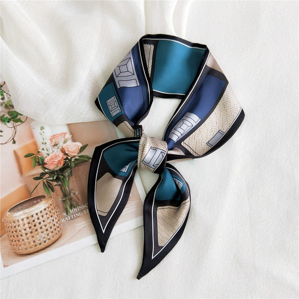 Women's Lightweight Polyester Long Ribbon Scarf Decorative Bag Scarf For Spring And Autumn