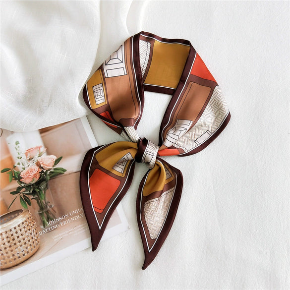 Women's Lightweight Polyester Long Ribbon Scarf Decorative Bag Scarf For Spring And Autumn