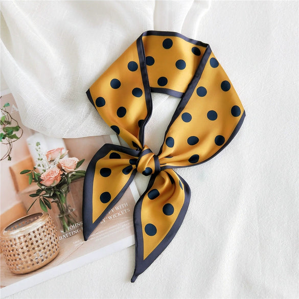 Women's Lightweight Polyester Long Ribbon Scarf Decorative Bag Scarf For Spring And Autumn