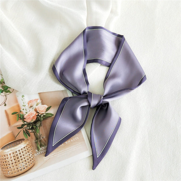 Women's Lightweight Polyester Long Ribbon Scarf Decorative Bag Scarf For Spring And Autumn
