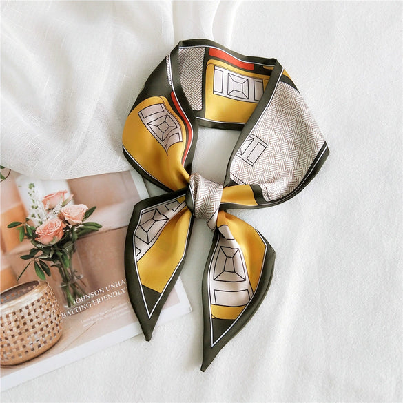 Women's Lightweight Polyester Long Ribbon Scarf Decorative Bag Scarf For Spring And Autumn