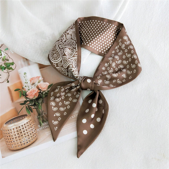 Women's Lightweight Polyester Long Ribbon Scarf Decorative Bag Scarf For Spring And Autumn