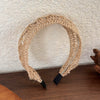Women's Linen And Straw Weaving Geometric Hair Hoop Headband Hair Accessories