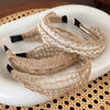 Women's Linen And Straw Weaving Geometric Hair Hoop Headband Hair Accessories