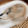 Women's Linen And Straw Weaving Geometric Hair Hoop Headband Hair Accessories