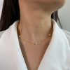 Women's Lip Chain Clavicle Chain Jewelry 925 Sterling Silver Freshwater Baroque Pearl Geometric Style Electroplating