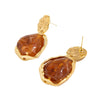 Women's Liquid Metal Pleated Irregular Geometric Baroque Imitation Pearl Earrings With Electroplating