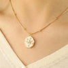 Women's Literary Retro Light Luxury Geometric Stainless Steel And Titanium Steel Photo Album Box Pendant O Chain Necklace