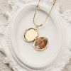 Women's Literary Retro Light Luxury Geometric Stainless Steel And Titanium Steel Photo Album Box Pendant O Chain Necklace