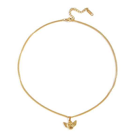 Women's Little Angel Niche Light Luxury Titanium Steel Necklace With Geometric Pattern Electroplated O Word Chain