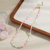 Women's Little Fresh Style Handmade Shell And Copper Beaded Geometric Clavicle Chain Necklace