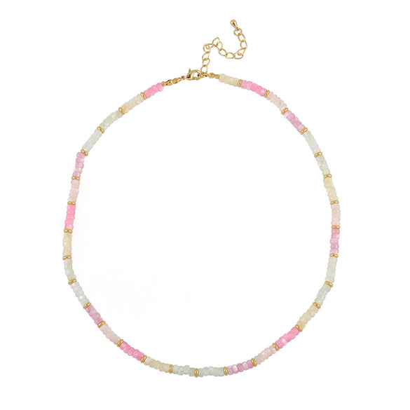 Women's Little Fresh Style Handmade Shell And Copper Beaded Geometric Clavicle Chain Necklace