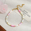 Women's Little Fresh Style Handmade Shell And Copper Beaded Geometric Clavicle Chain Necklace