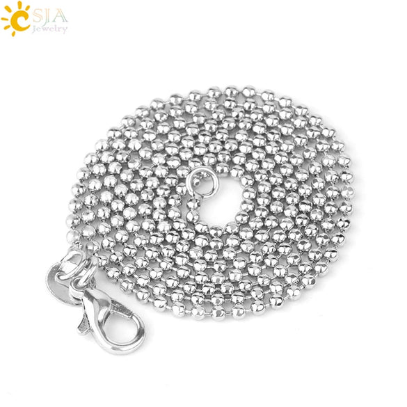 Women's Lobster Clasp Round Bead Chain Necklace With Gold Tone Electroplated Copper Chain And Pu Leather Wax Rope In New Chinese Style