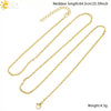 Women's Lobster Clasp Round Bead Chain Necklace With Gold Tone Electroplated Copper Chain And Pu Leather Wax Rope In New Chinese Style