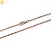Women's Lobster Clasp Round Bead Chain Necklace With Gold Tone Electroplated Copper Chain And Pu Leather Wax Rope In New Chinese Style